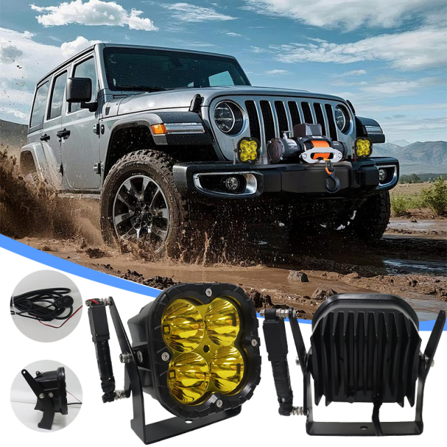 Custom 5 Inch 80w 24V LED Spotlight Rotating Adjustable Angle Tilting Off-road Auxiliary Driving Lights for SUV Offroad ATV UTV