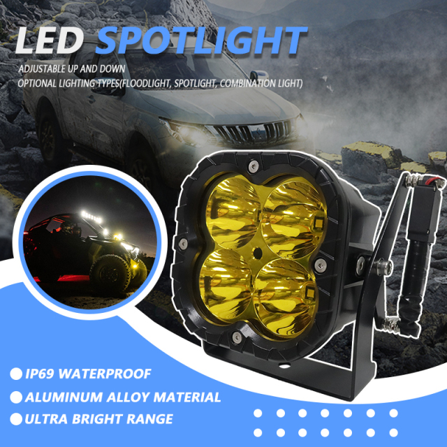 Custom 5 Inch 80w 24V LED Spotlight Rotating Adjustable Angle Tilting Off-road Auxiliary Driving Lights for SUV Offroad ATV UTV
