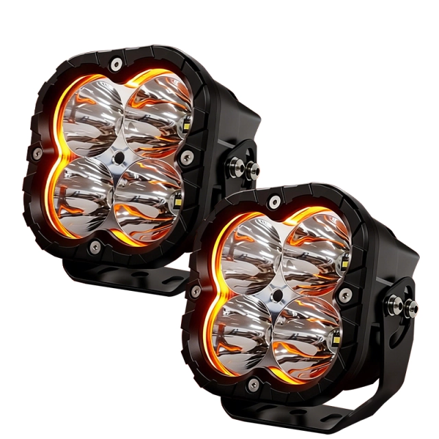 6000K white versus amber and yellow LED light covers for fog and dust driving