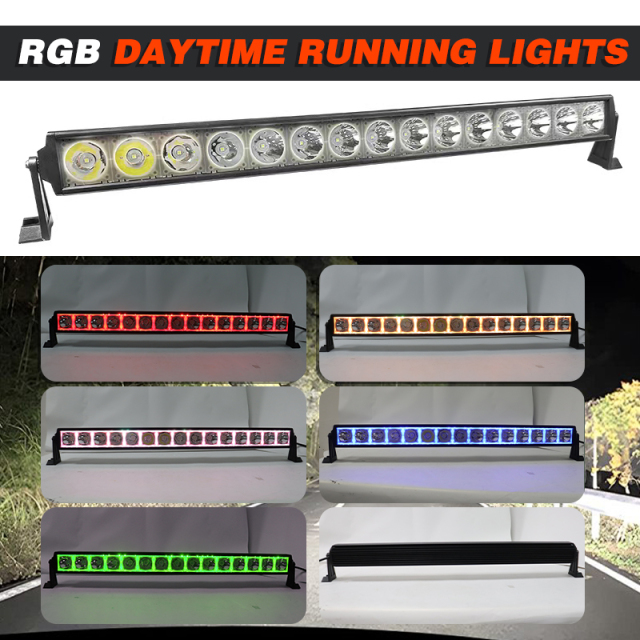 RGB LED Light Bar 8/14/20/32/43/55 Inch Universal Off Road Driving Work Light