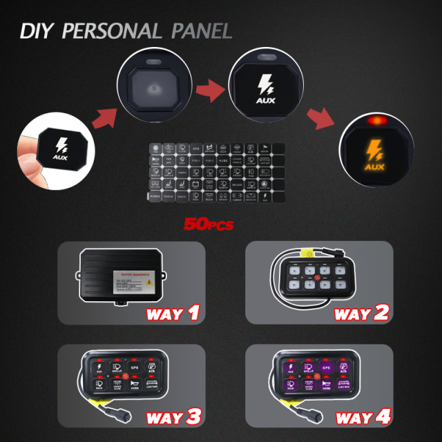 8 Gang Switch Panel Control Box Plug-in with APP for SUV Truck 4x4 12V 24V Off-Road LED Panel Circuit for SUV Truck 4x4