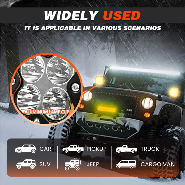 New Super Bright 200W 5 Inch LED Auxiliary Driving Offroad Light DRL 24V Offroad Fog Spot Light for Car Truck Pickup ATV UTV