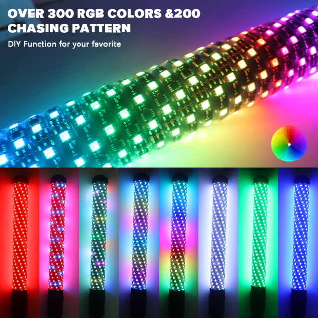 COB RGB LED Whip Flag Light Fat Whip 2.2inch Spiral APP Remote Control 12V for ATV UTV Truck