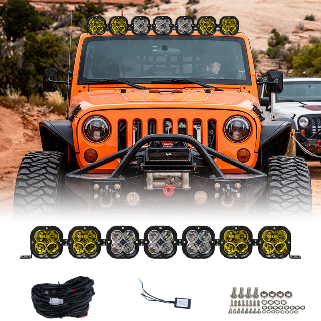 JOPOWER 42'' 350W 42000ML 6000K White Yellow Beam Full Size Other Barra LED Light Bars