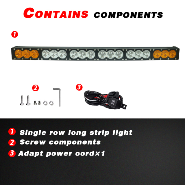 White Amber Dual Color Offroad Led Bar 32 Inch Combo Spot Flood 180W Universal 12V 24V Car Auxiliary Lighting Led Work Light Bar