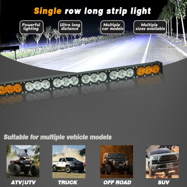 White Amber Dual Color Offroad Led Bar 32 Inch Combo Spot Flood 180W Universal 12V 24V Car Auxiliary Lighting Led Work Light Bar