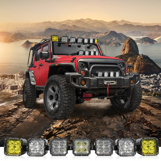 Customized Driving Light Pods Off-Road Linkable Roof Fog LED Light Bar Kit