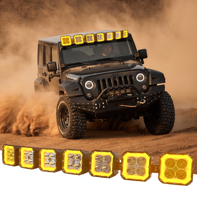 Customized Driving Light Pods Off-Road Linkable Roof Fog LED Light Bar Kit