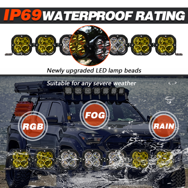 JOPOWER 42'' 350W 42000ML 6000K White Yellow Beam Full Size Other Barra LED Light Bars