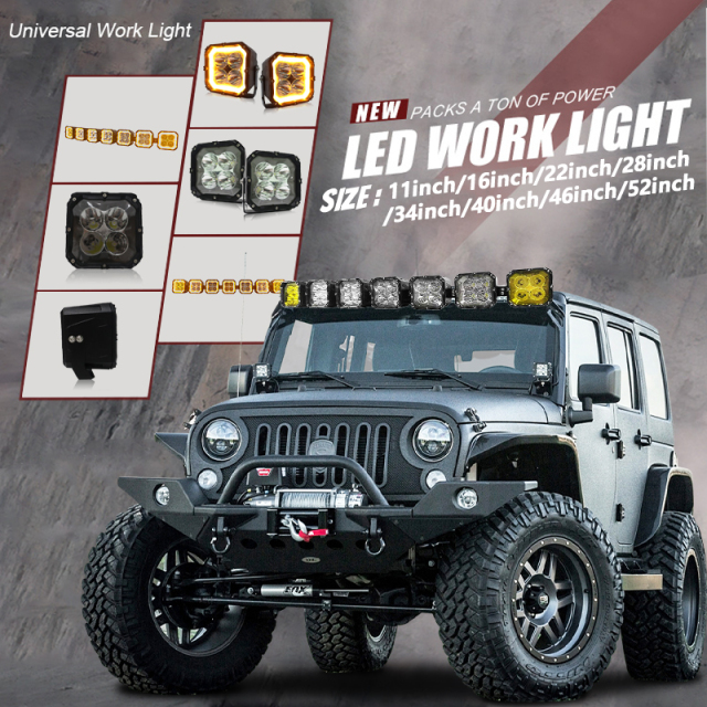 Customized Driving Light Pods Off-Road Linkable Roof Fog LED Light Bar Kit