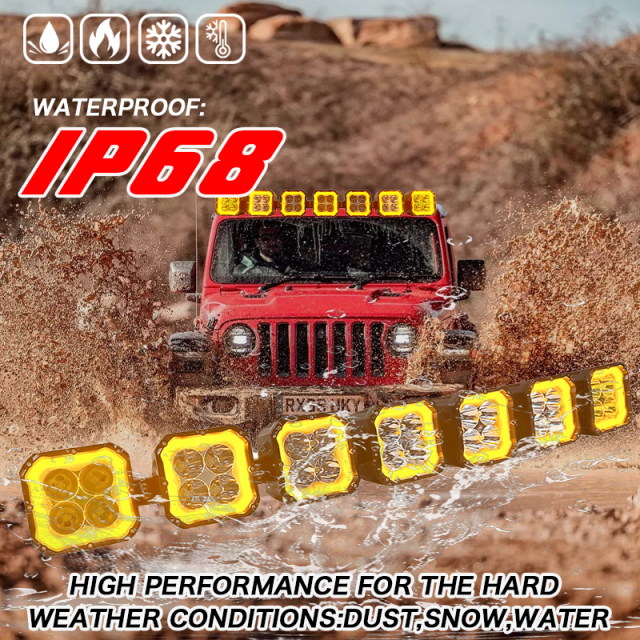 Customized Driving Light Pods Off-Road Linkable Roof Fog LED Light Bar Kit