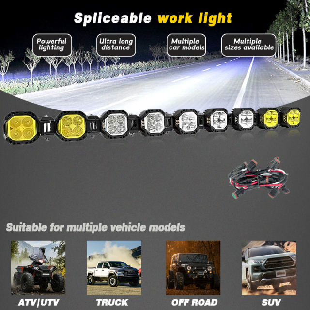 LED Pod Linkable Off-Road Light Bar Kit for UTV ATV Jeep