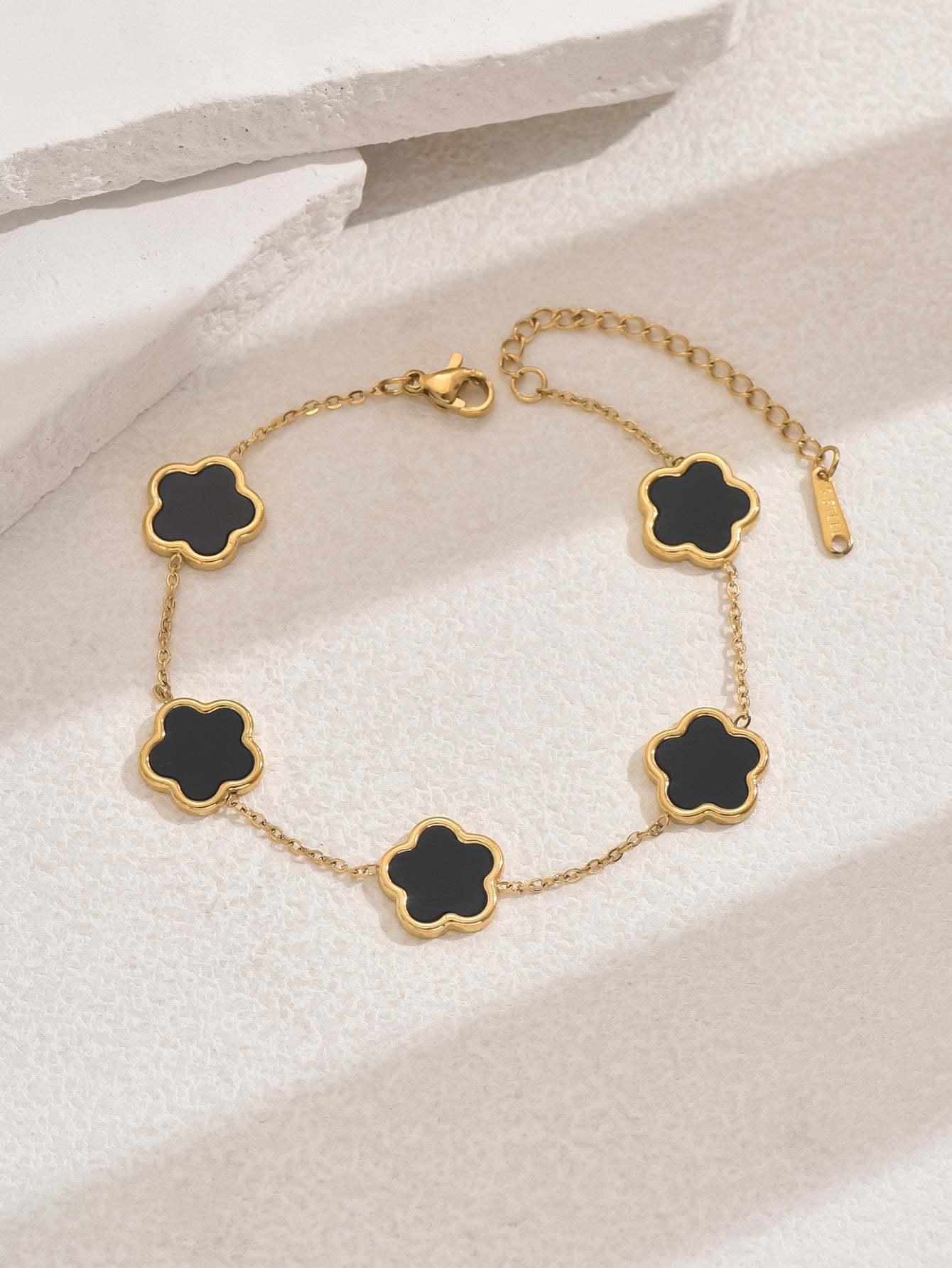 18K Gold Plated 一件时尚简约通勤贝壳花朵高级感女款链条手链