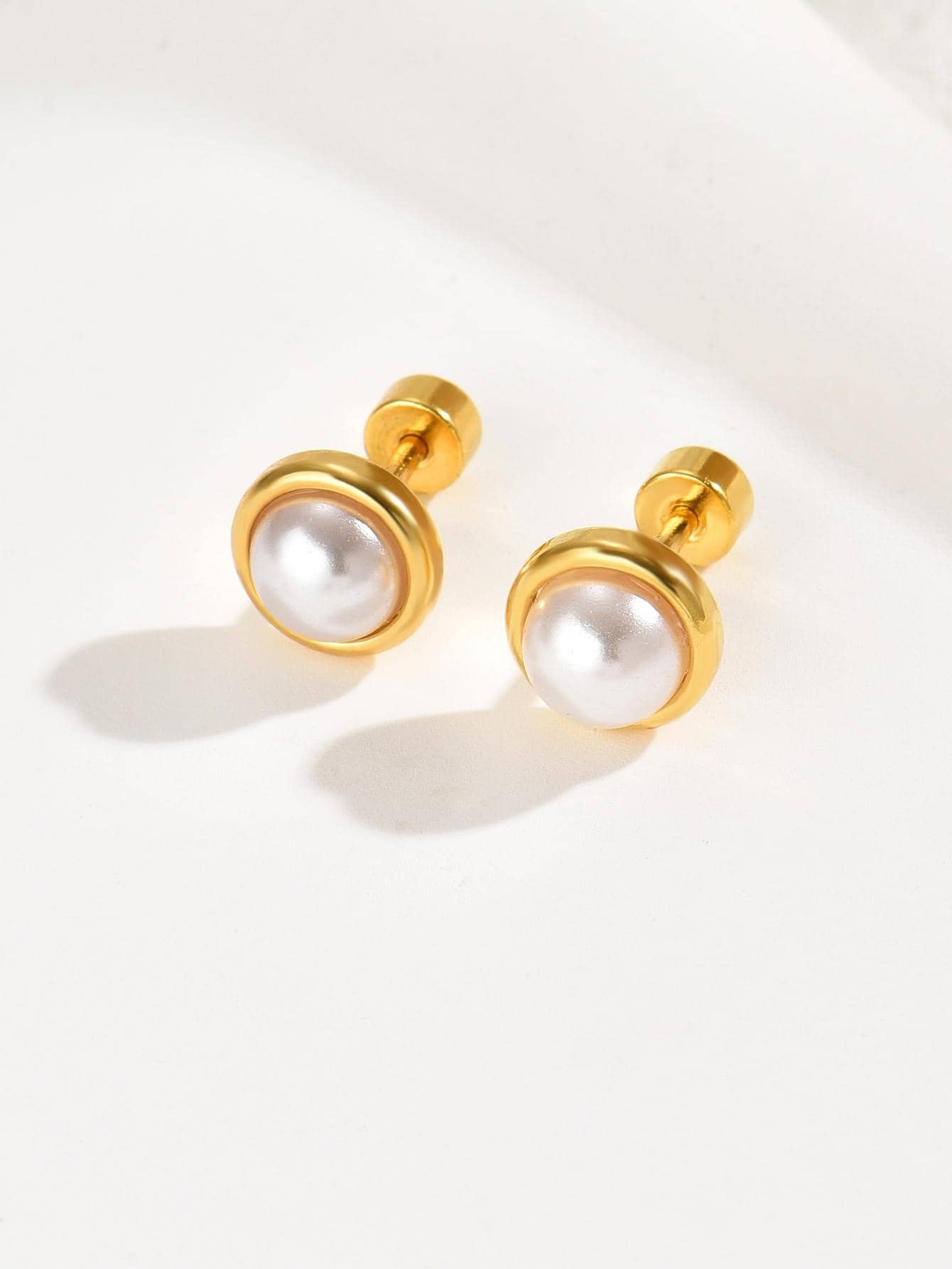 18 Gold Plated 1对时尚简约百搭高级感可爱女款耳钉耳环