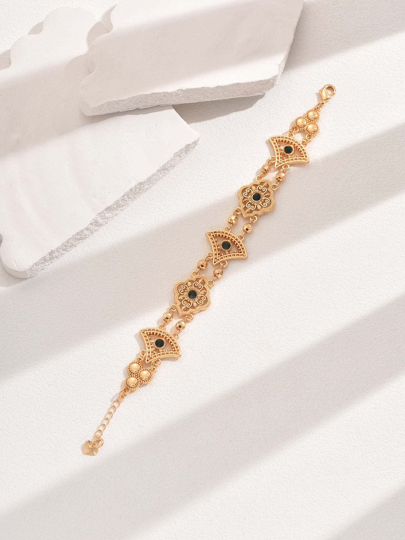 18K Gold Plated一件欧美时尚复古流行简约通勤女式手环创意可调节手链手饰