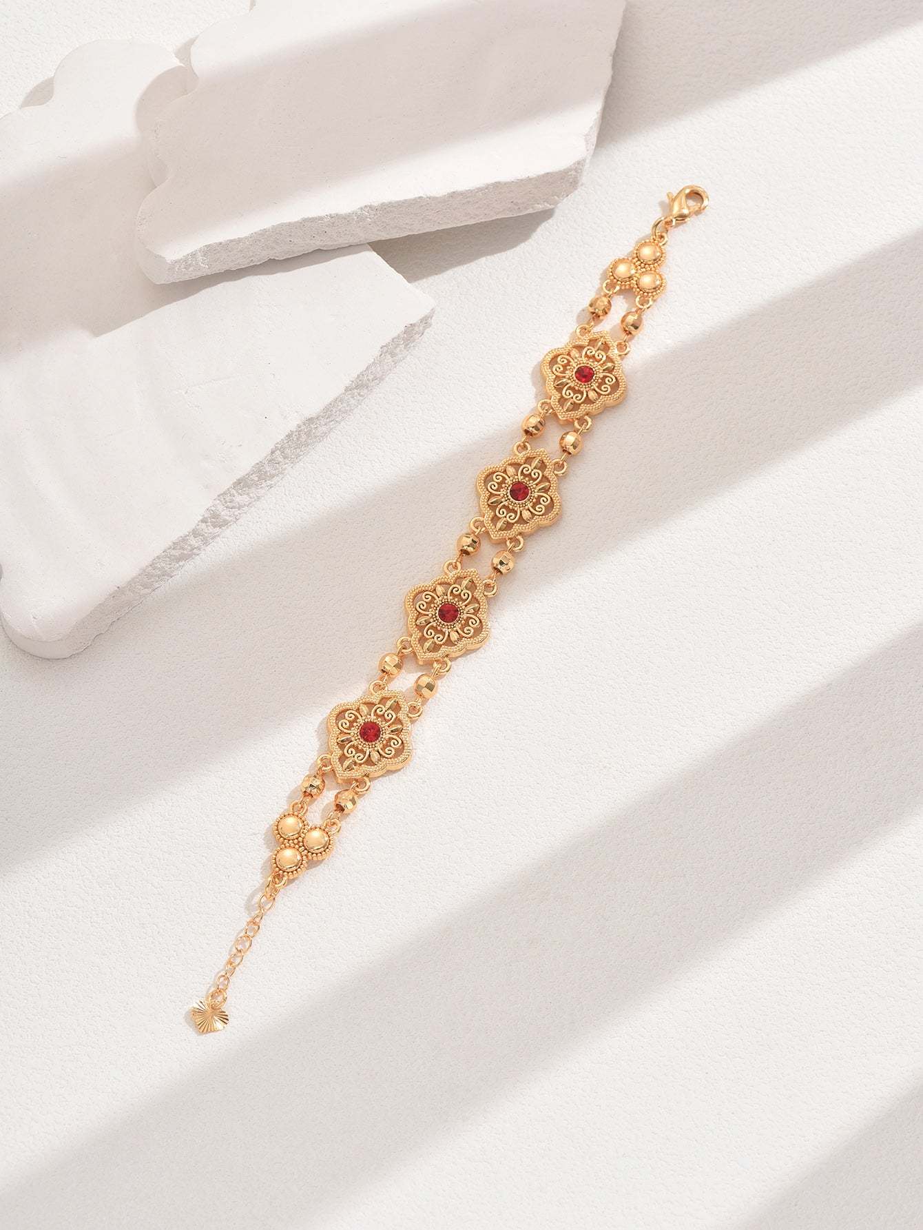 18K Gold Plated一件欧美时尚复古流行简约通勤女式手环创意可调节手链手饰