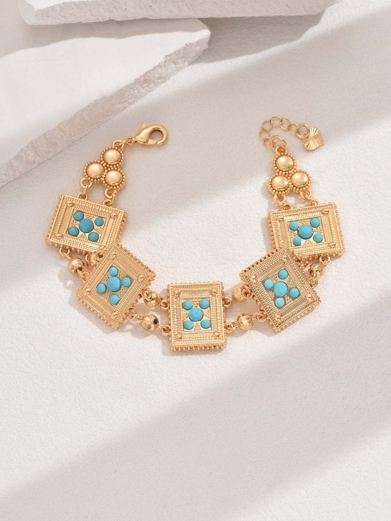18K Gold Plated一件欧美时尚复古流行简约通勤女式手环创意可调节手链手饰