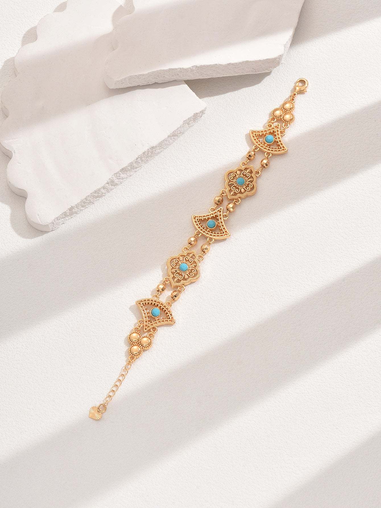 18K Gold Plated一件欧美时尚复古流行简约通勤女式手环创意可调节手链手饰