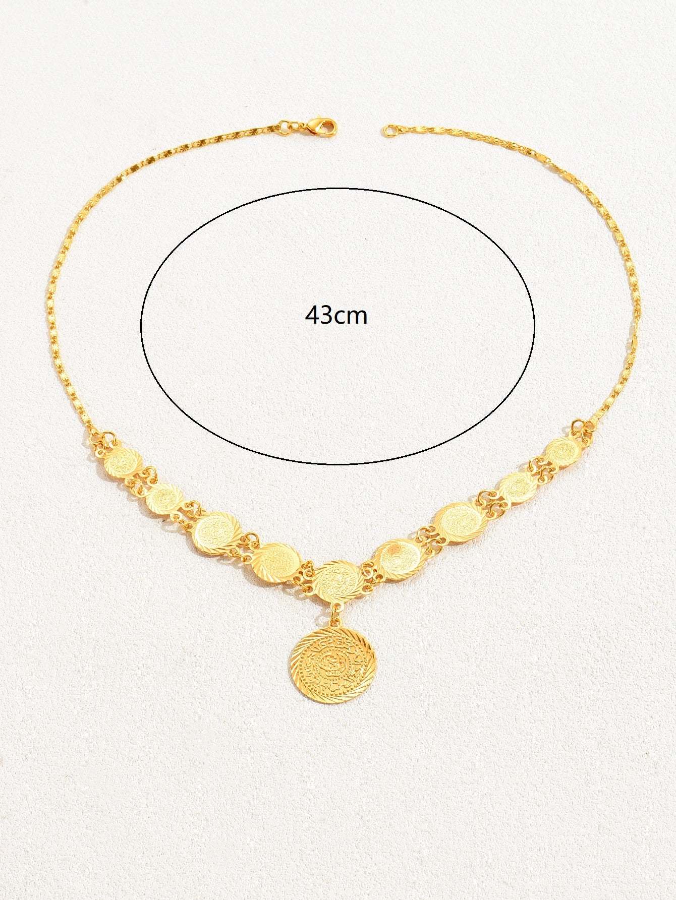 18K Gold Plated一件精美时尚百搭简约大气流苏 金属简洁钱币女款项链