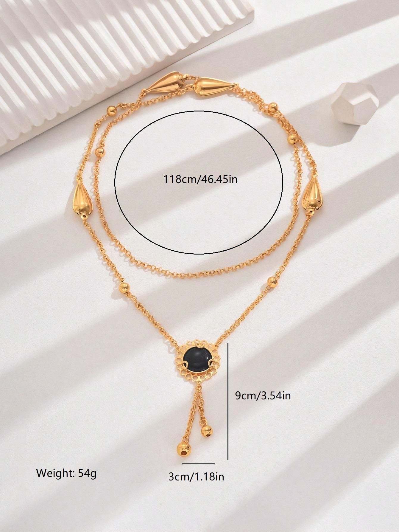 18K Gold Plated 一件复古精致经典大气百搭时尚欧美度假风女款吊坠项链饰品