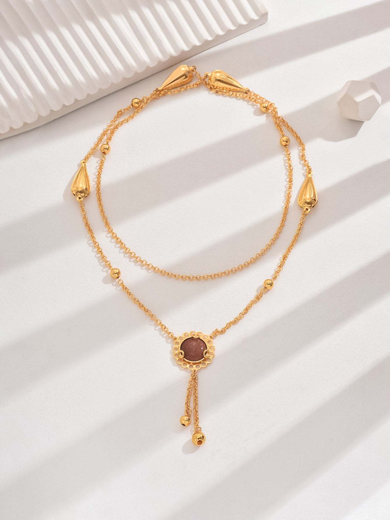 18K Gold Plated 一件复古精致经典大气百搭时尚欧美度假风女款吊坠项链饰品