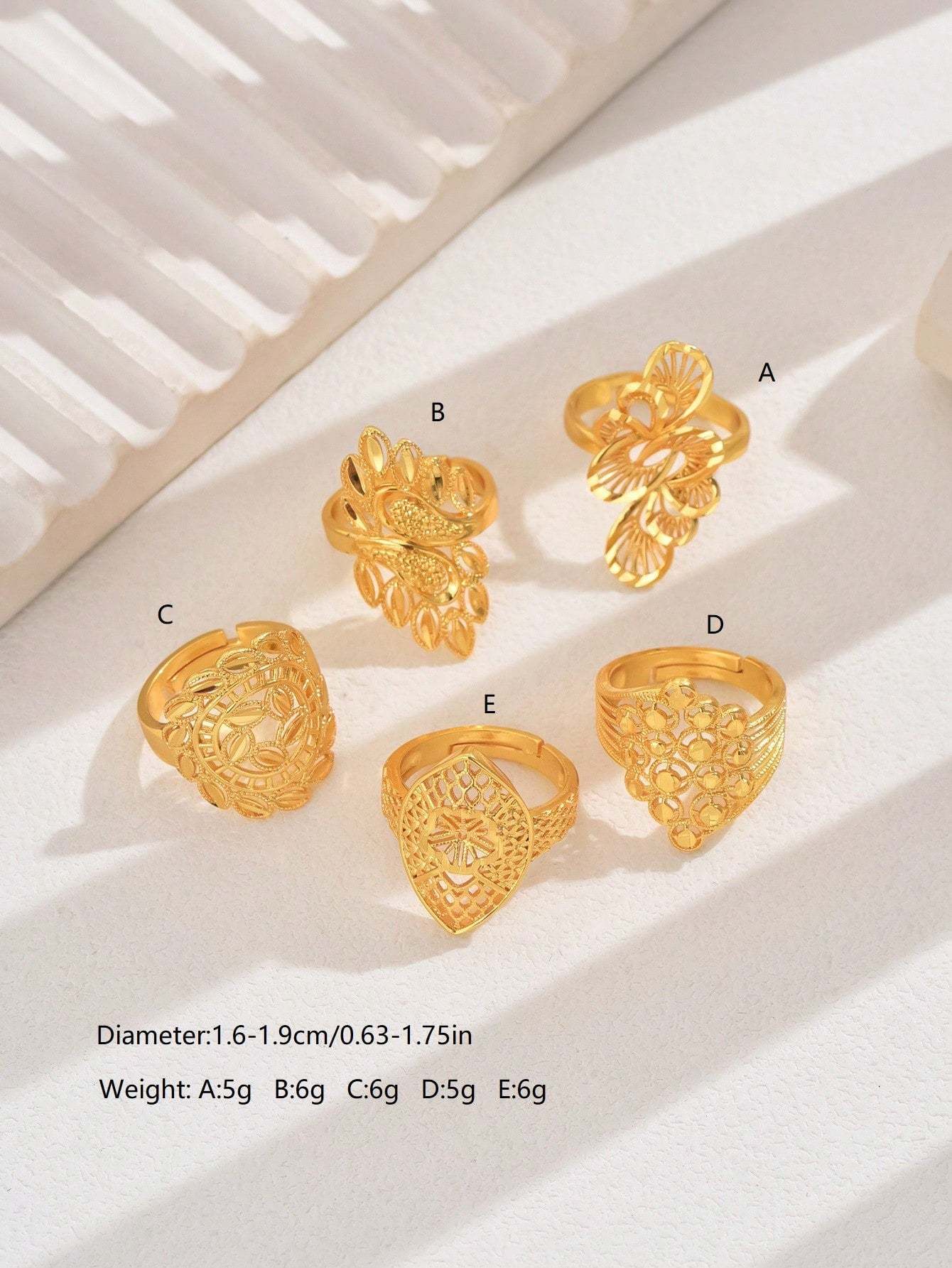18K Gold Plated一件欧美时尚经典麦穗吉祥戒指开口女戒镂空结婚庆首饰品
