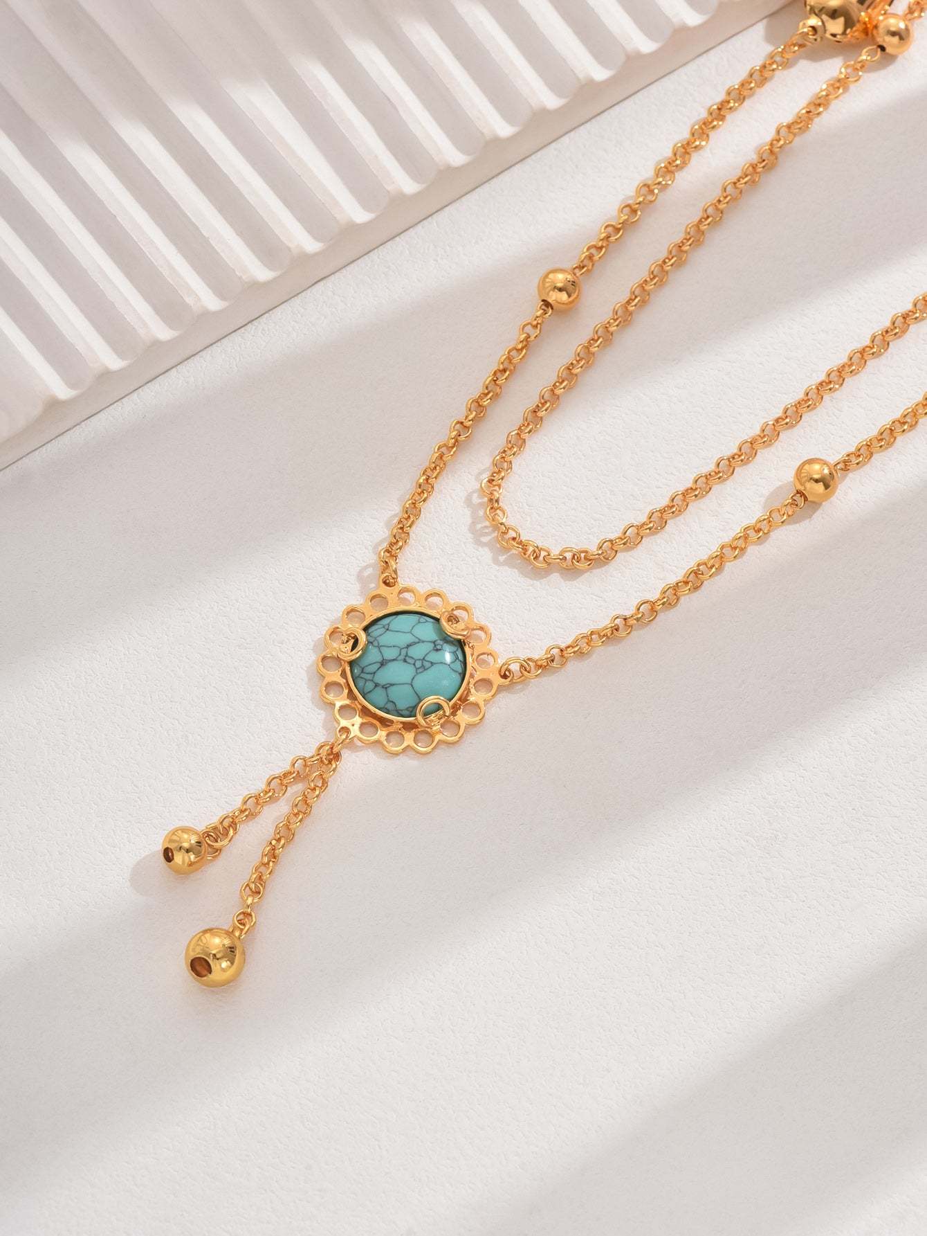 18K Gold Plated 一件复古精致经典大气百搭时尚欧美度假风女款吊坠项链饰品