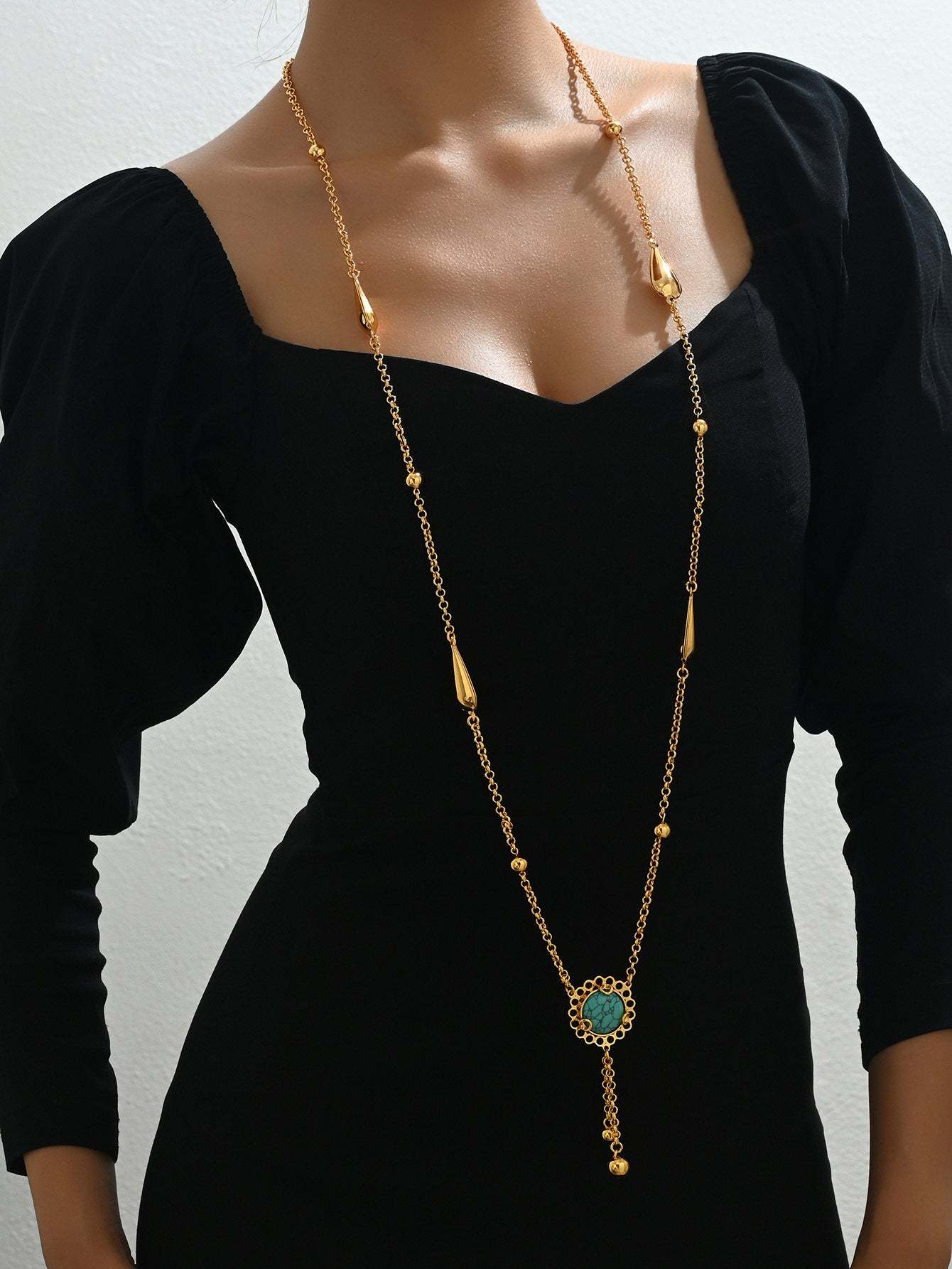 18K Gold Plated 一件复古精致经典大气百搭时尚欧美度假风女款吊坠项链饰品