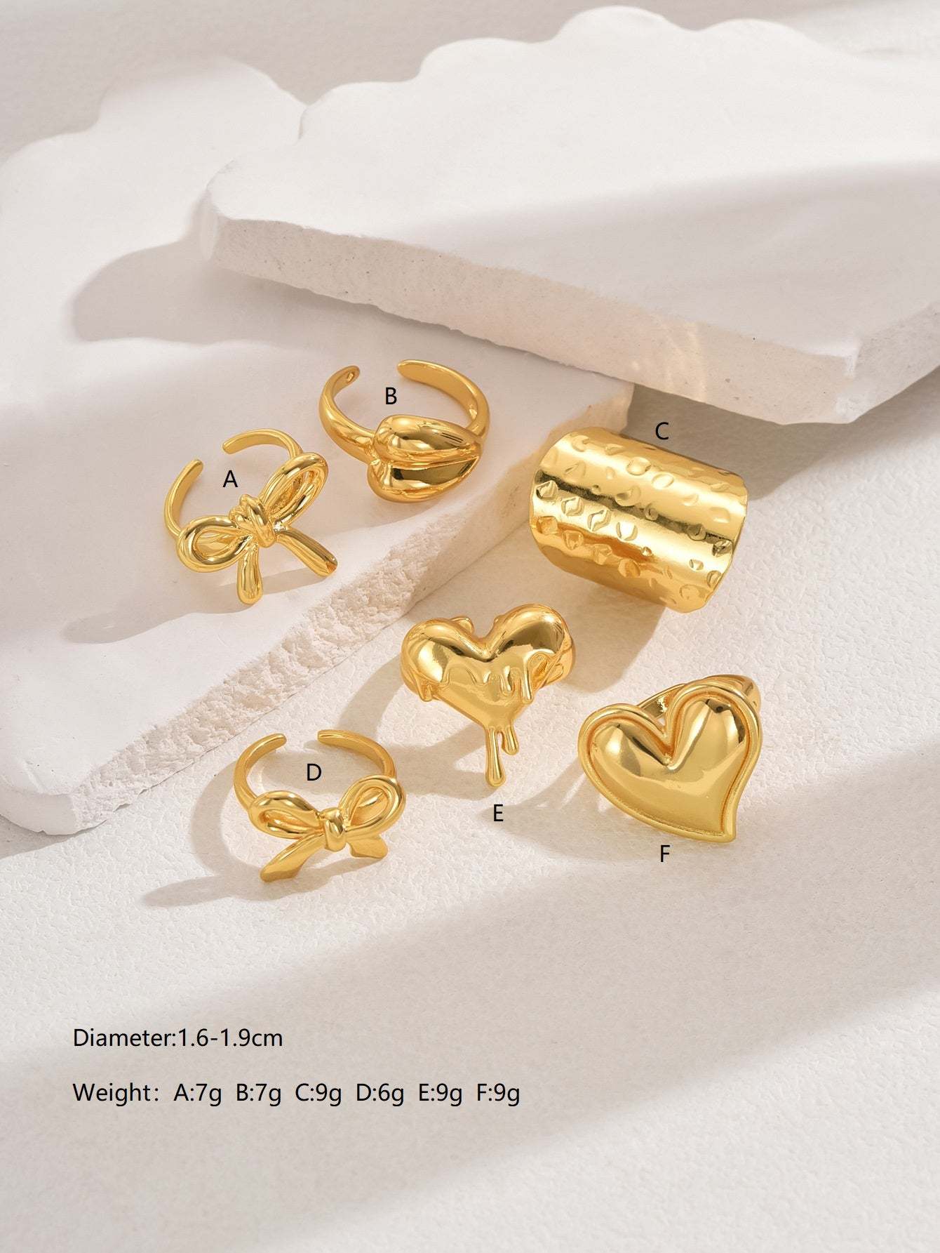 18K Gold Plated一件欧美时尚大气精致奢华吉祥戒指开口女戒镂空首饰品