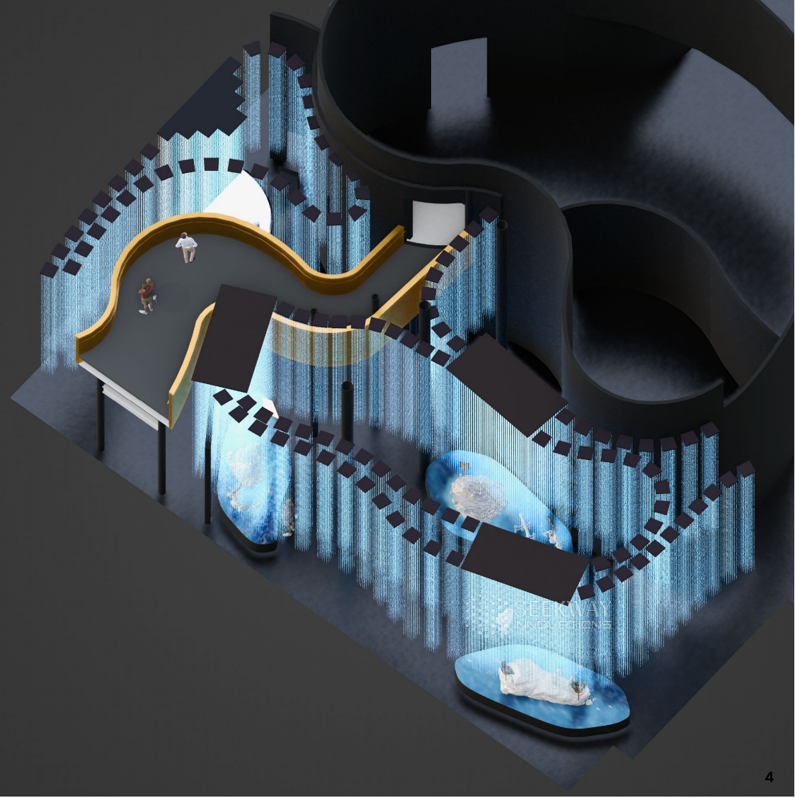 3D Light Art Installation Layout for Seekway's Immersive Lighting Installation for France Pavilion Osaka Expo