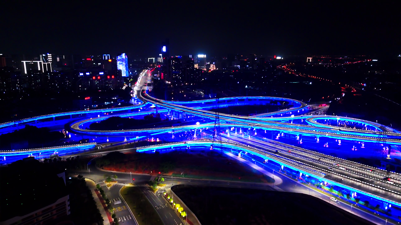 Guangzhou Zengcheng Interchange Bridge Illumination with Seekway LED control System