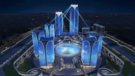Cloud-based lighting control for multi-building facade synchronization