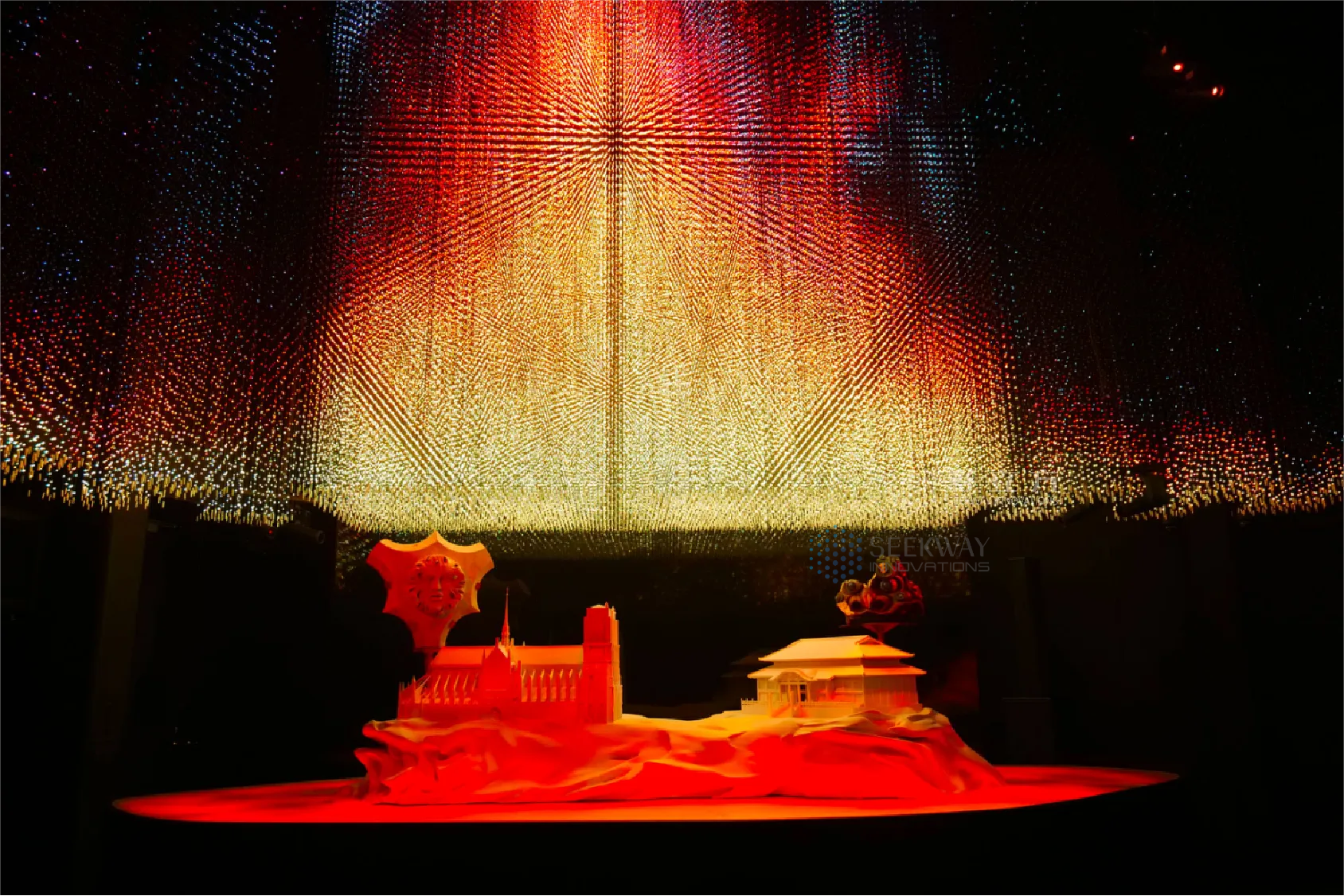 Seekway Innovations Osaka Expo France Pavilion immersive show with 3D volumetric LED display and high-transparency LED art