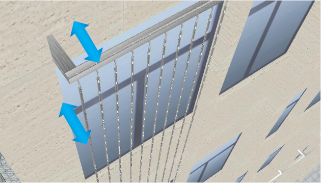 Portable hanging transparent LED screen for building facade