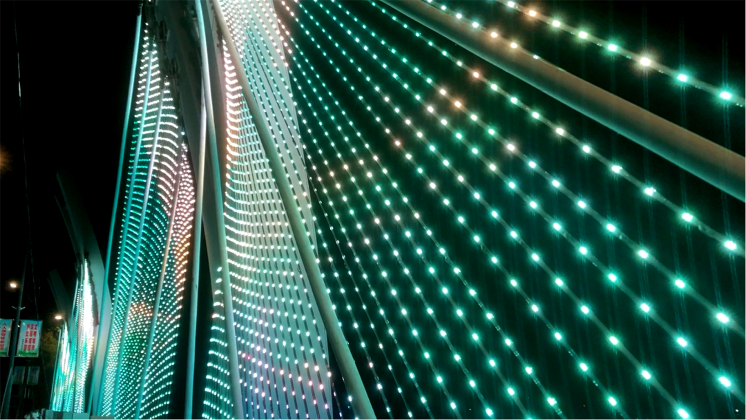 Stunning transparent LED display for bridge night lighting
