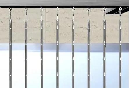Linear transparent LED display for urban lighting