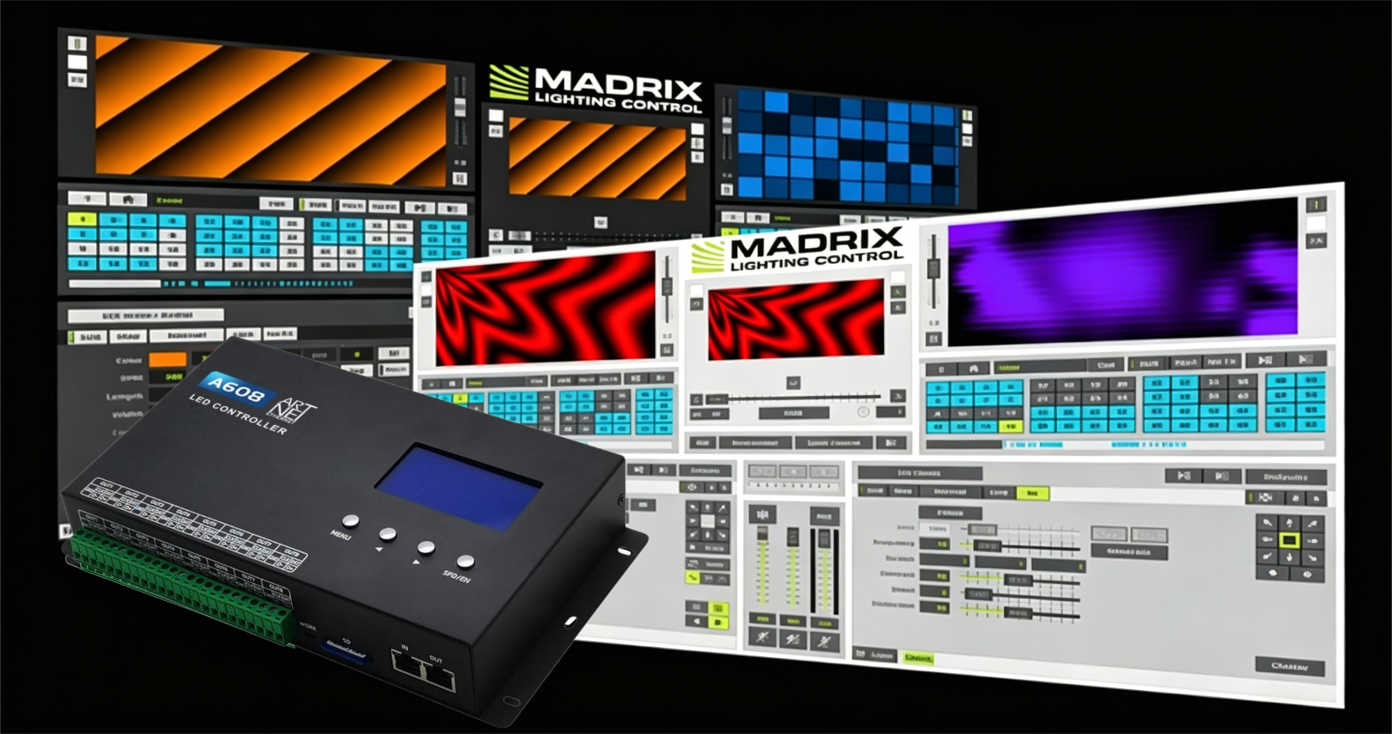 Madrix software with the A608/A308 Art-Net controller