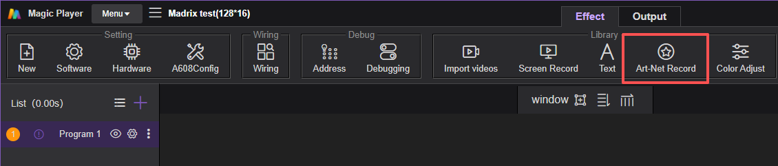 Open the Recording Interface in Magic Player