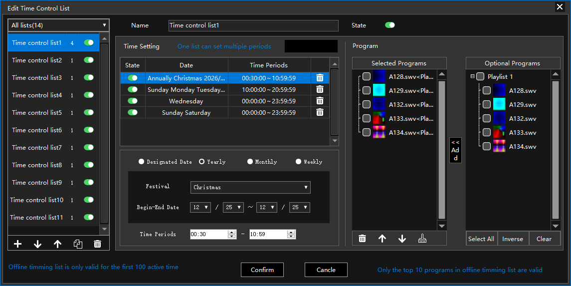 Content Scheduling and Timed Playback