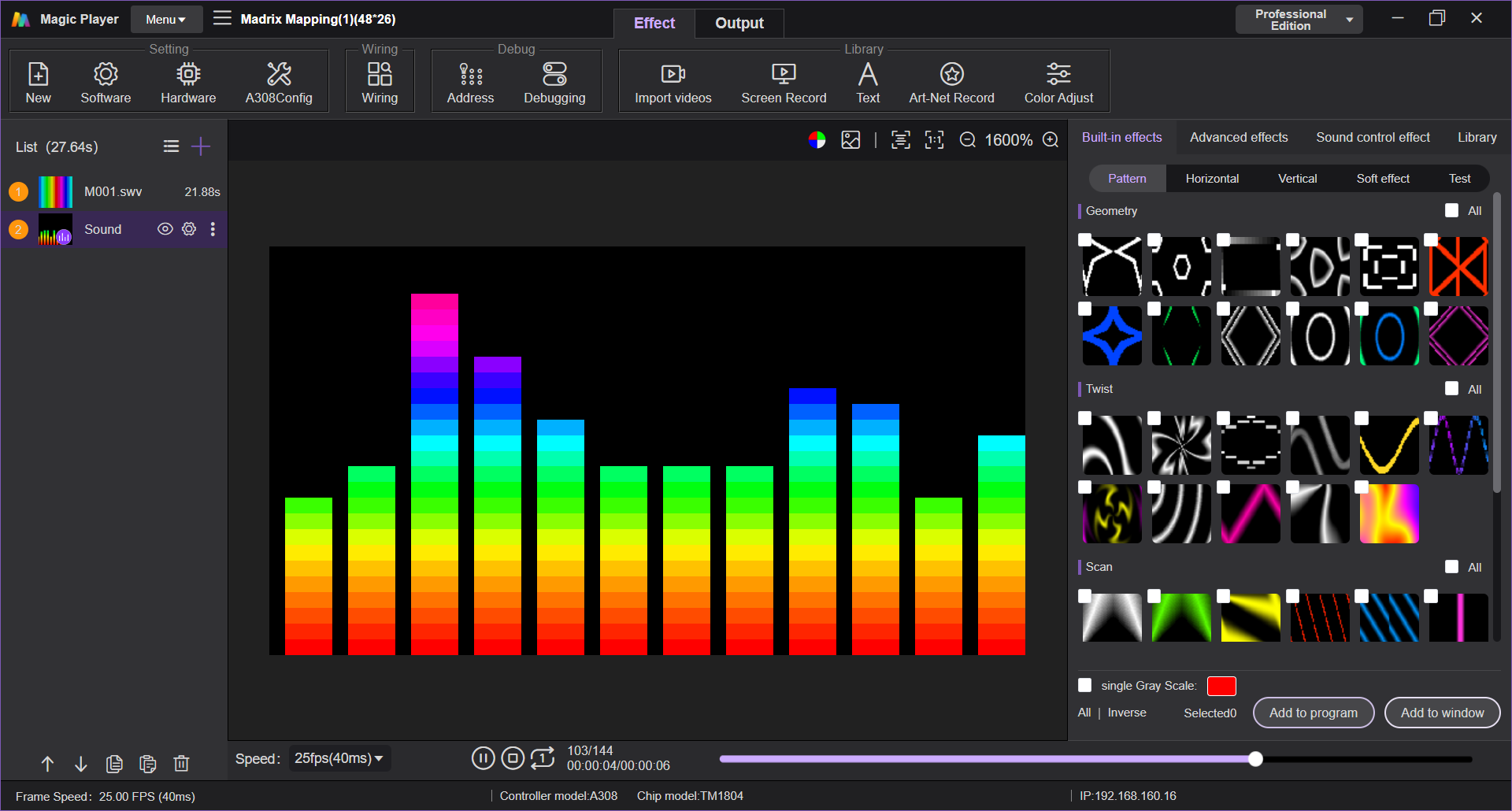 Seekway Magic Player sound active LED effect