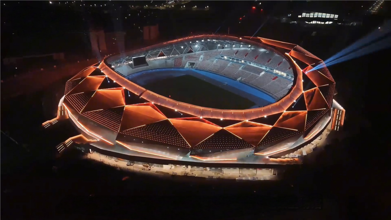 Guang'an stadium night LED lighting facade
