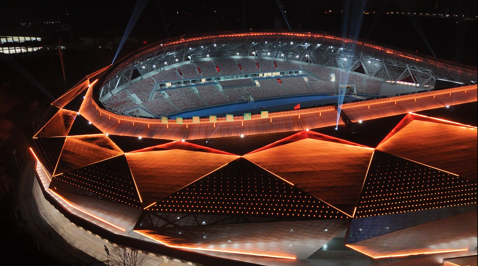 Seekway Ethernet-Based Control System with precise synchronous lighting control for stadium facades