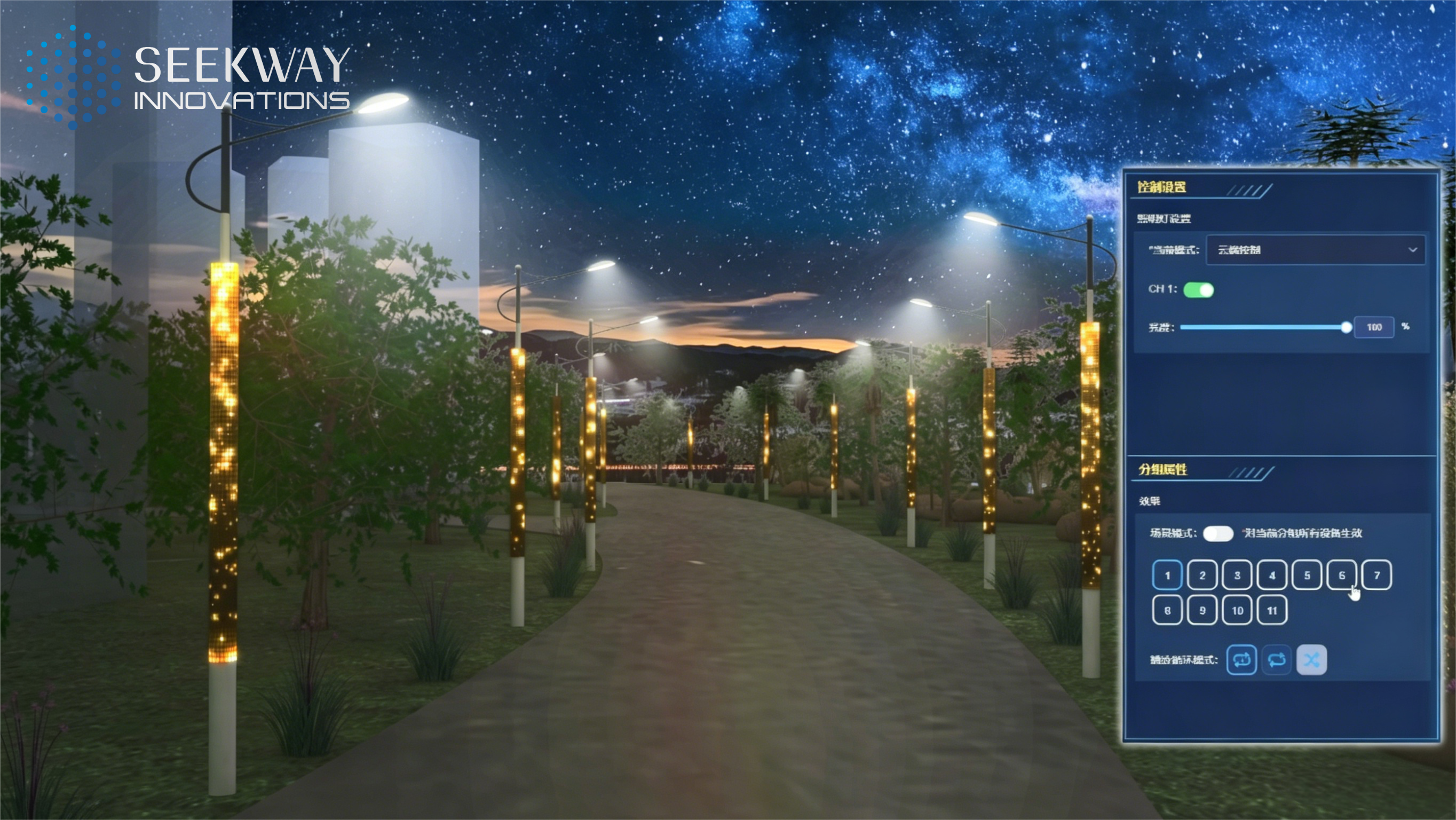 Smart street lighting cloud control platform scene render