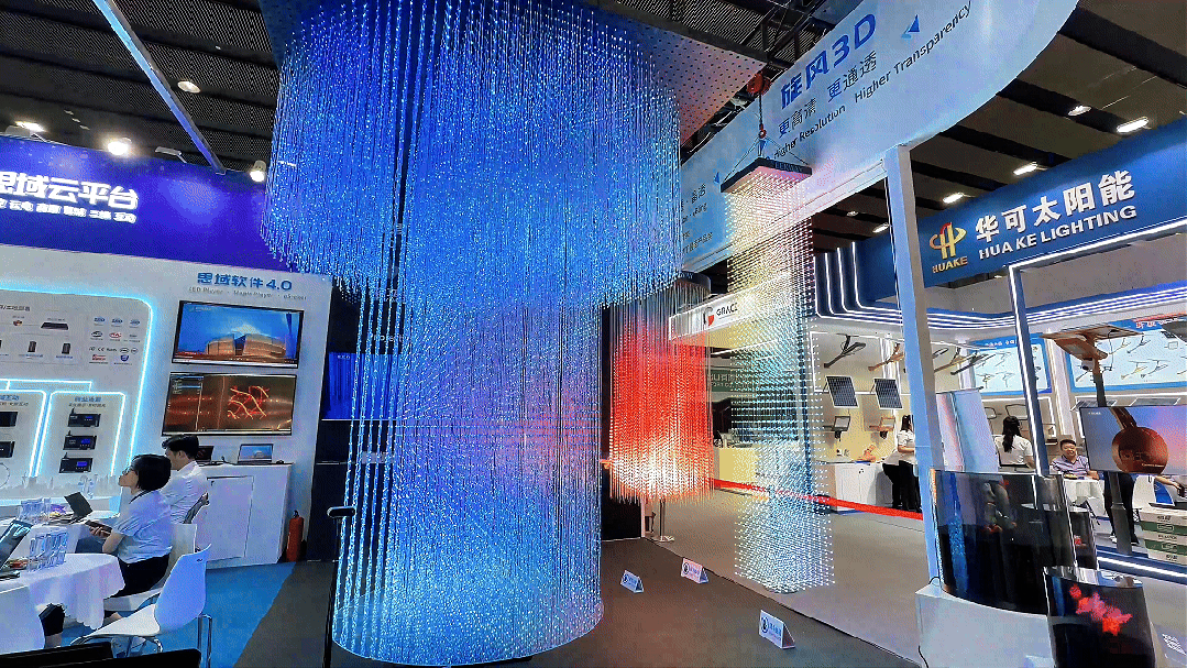Blue high-transparency 3D qFiber volumetric LED