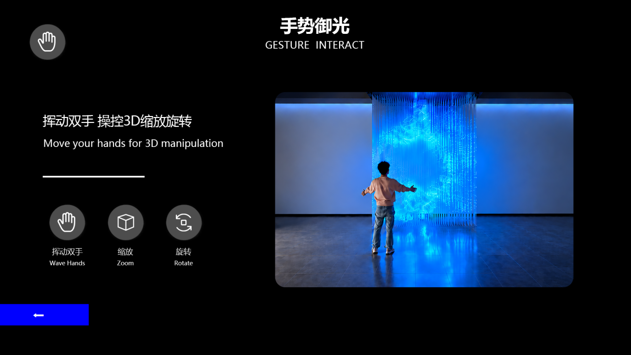Gesture Interaction control page for 3D LED display