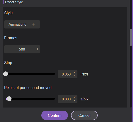 Magic Player animation frame & speed config panel