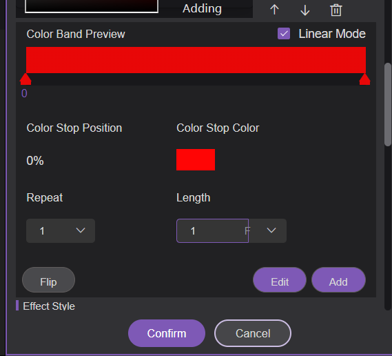 Magic Player color band gradient editor pixel light animation parameter setting