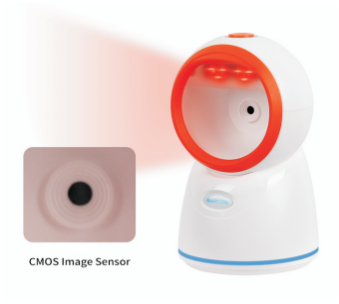 Máy quét mã vạch 1D/2D rảnh tay có dây HENCODES HC-100S để bàn cho điểm bán hàng