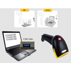 HENCODES HC-6902 Scanner de codes-barres 2D portable avec câble USB pour règlement en caisse