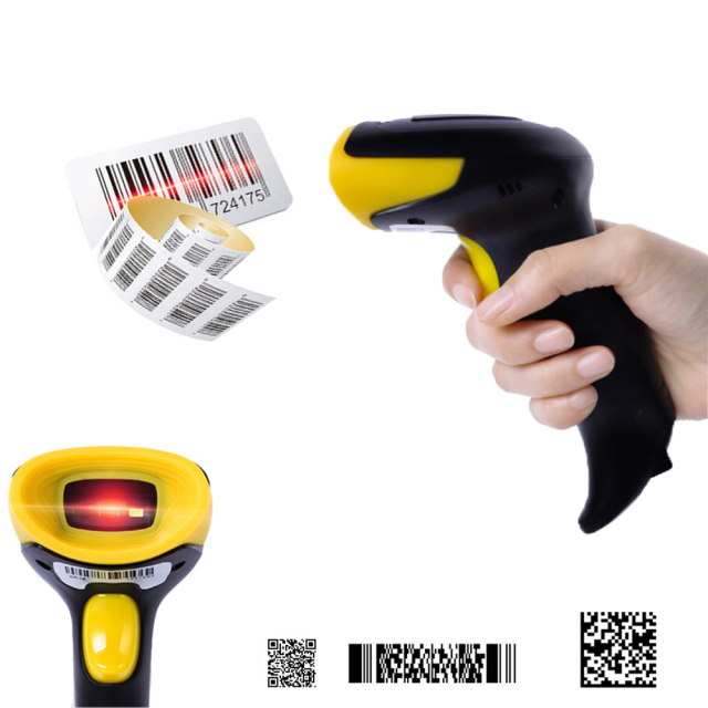 HENCODES HC-6902 Scanner de codes-barres 2D portable avec câble USB pour règlement en caisse